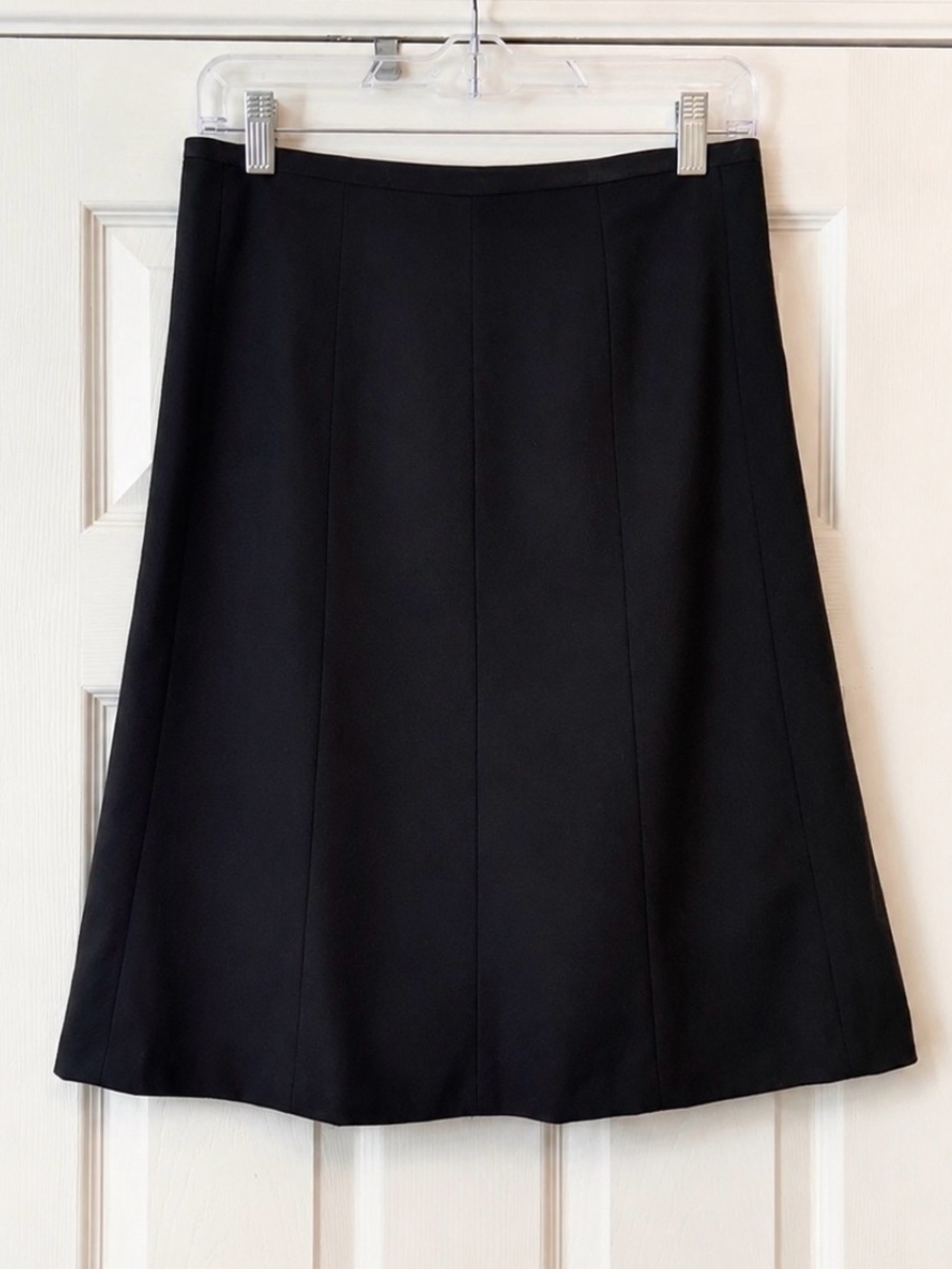 Rebecca Taylor Black Wool A Line Midi Skirt Luxury Designer Womens Size 2 Blend